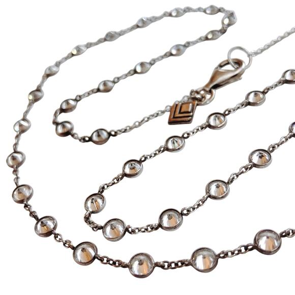 Silpada Retired 925 Sterling Silver CZ Raindrop N1962 Necklace, Chain 22" Dainty - Picture 1 of 11